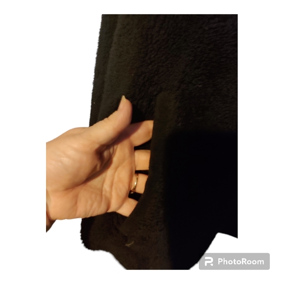 Time and Tru Black Quarter Zip Up Jacket with Pockets soft warm teddy bear… - Picture 4 of 5